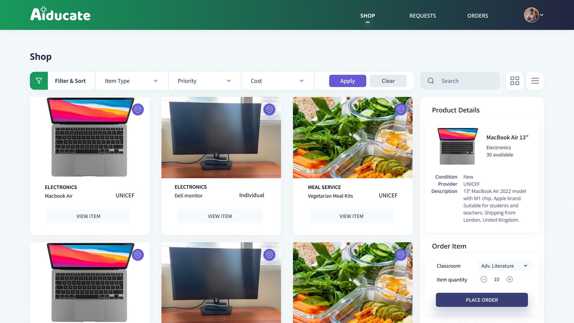 Admin Dashboard with Order Tracking