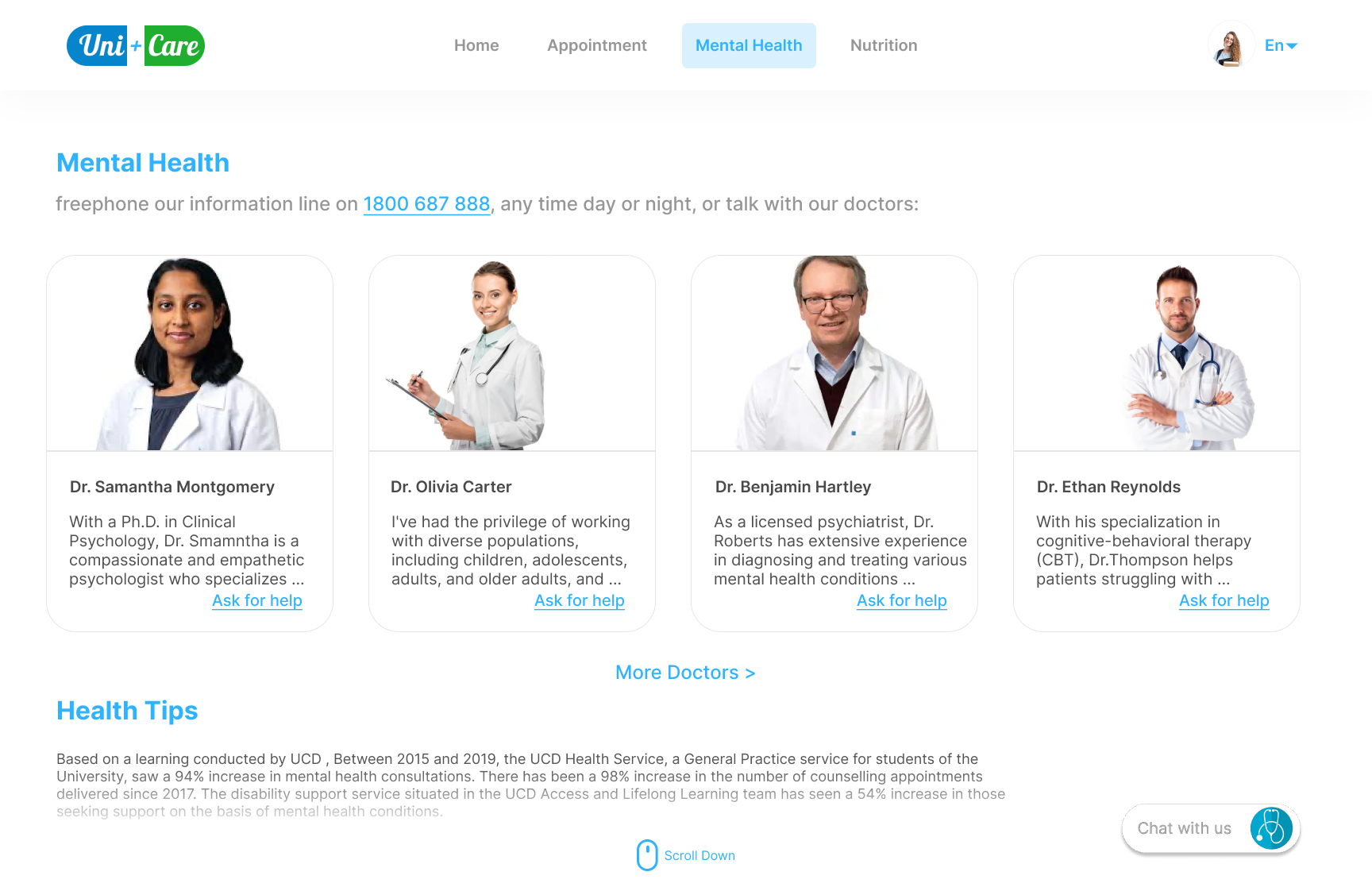 UniCare — Mental health doctors